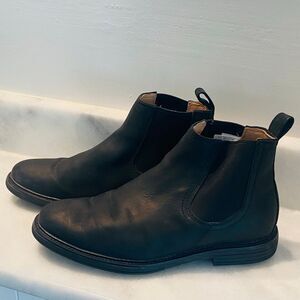 UGG Baldvin 1017267 Leather Slip On Chelsea Ankle Boots Black Size 10